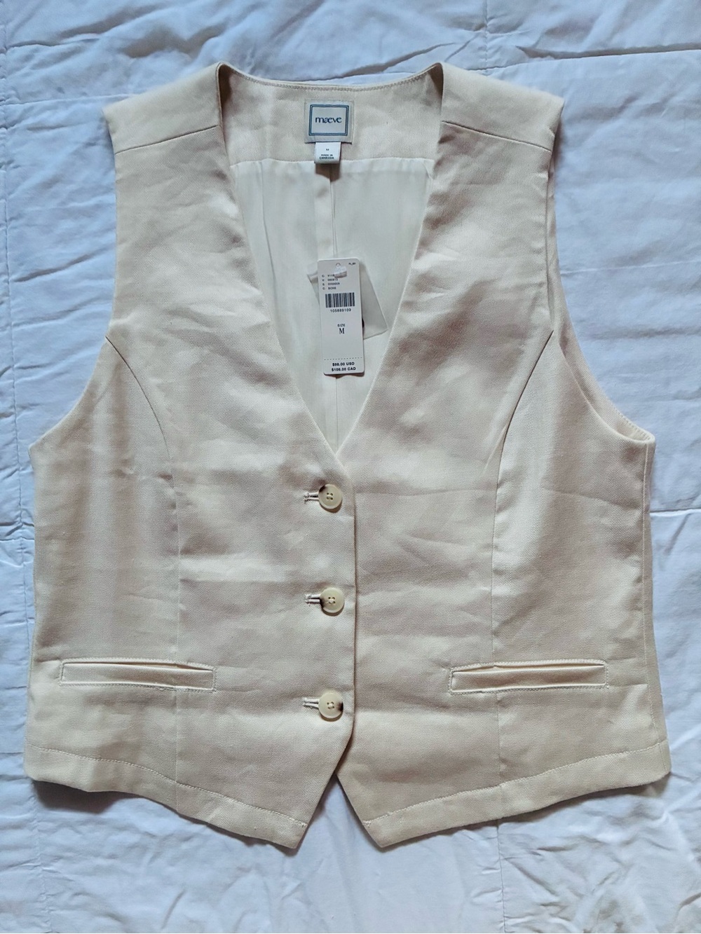 Leona European Stretch Linen Vest - Picture 8 of 12